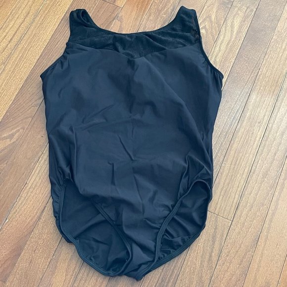 Motionwear Black Mesh Back Dance Ballet Leotard Adult Size Extra Large - Picture 1 of 12